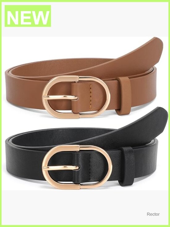 Fashion Leather Belt with Gold Buckle for Jeans main image 4